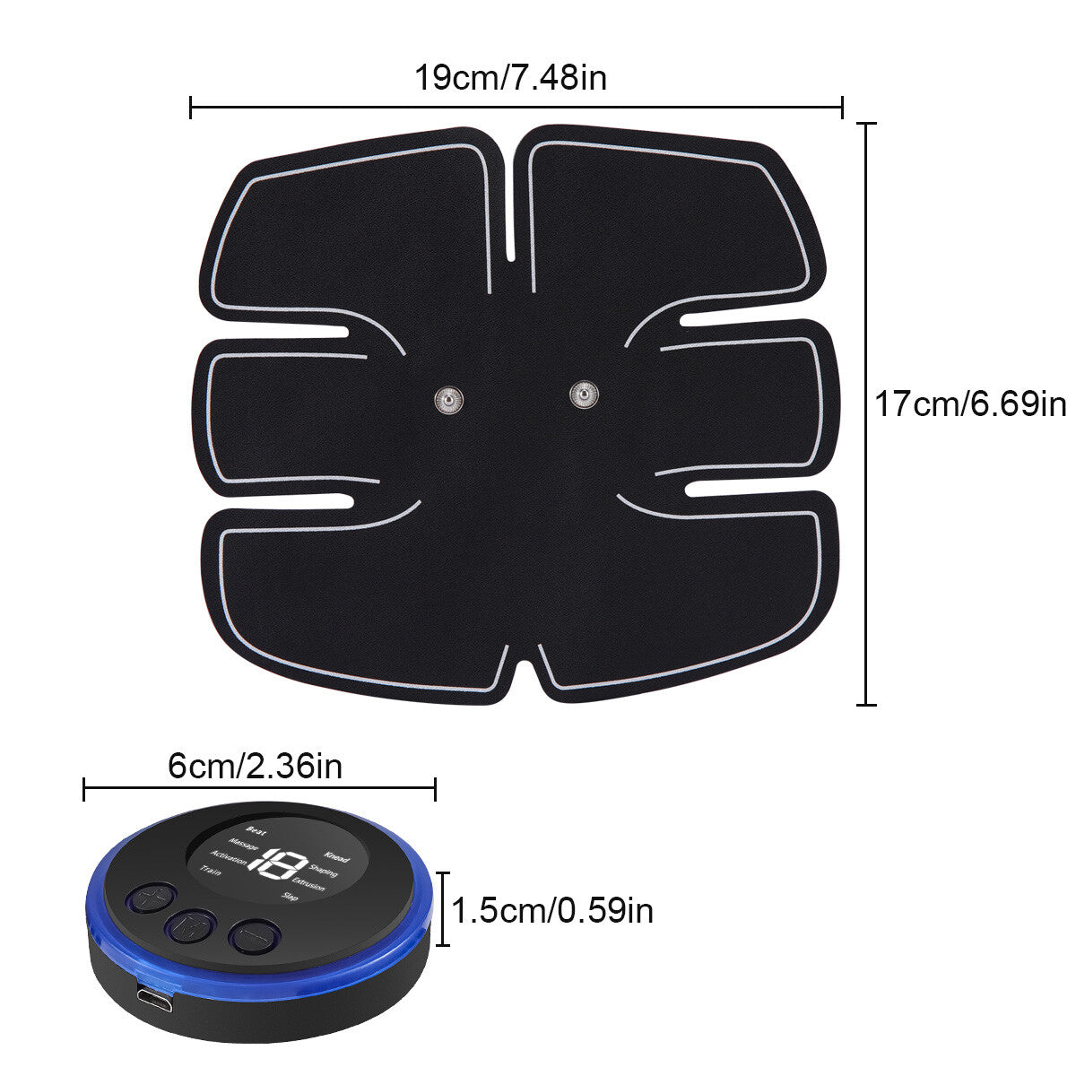 Abdominal Exercise Electric Muscle Stimulator Belt ABS Trainer Training 8 Modes