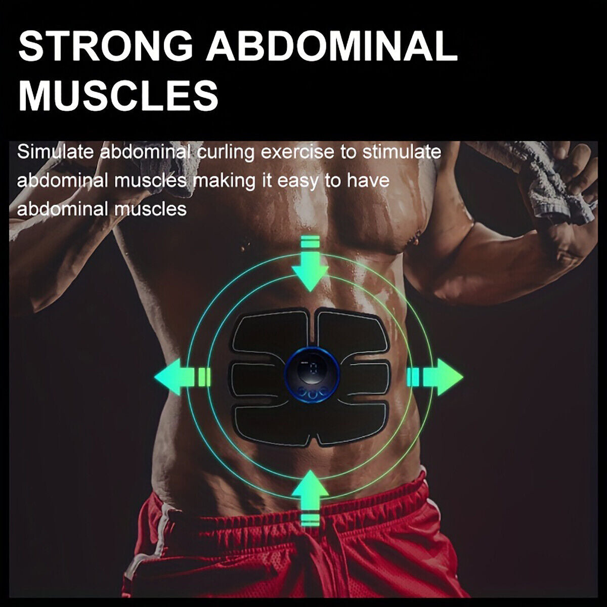 Abdominal Exercise Electric Muscle Stimulator Belt ABS Trainer Training 8 Modes